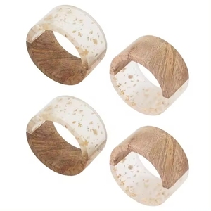 Rond de serviette rond en bois de conception fantaisie pour le prix de gros décor de cuisine décoration de fête d'anniversaire artisanat - Product Image 1