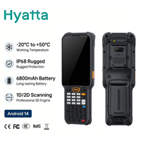 PDA robuste Android 14 IP68 avec scanner longue portée, 47 touches, dragonne, Qualcomm 4 Go + 64 Go, batterie 6800 mAh à échange à chaud