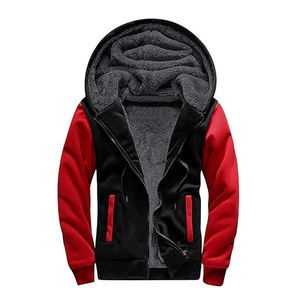 Sudadera con capucha de diseñador con cremallera completa personalizada, ropa para hombre, Sudadera con capucha roja con estampado abullonado, personalizable, 100% algodón, cremallera completa, calle - Product Image 6