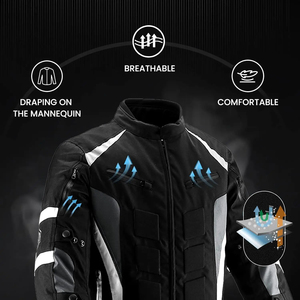 Blouson de moto en cuir unisexe CE Armor, coupe-vent, respirant, pour la course hivernale, résistant, pour la conduite - Product Image 5