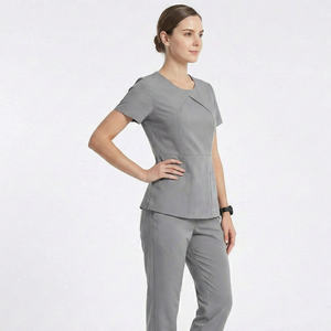 Wholesale Custom Women's Medical Scrub <b>Set</b> Nursing Uniforms Hospital <b>Doctor</b> Suit Pants Stretch Fabric Clinical Wear Scrub <b>Sets</b> - Product Image 3