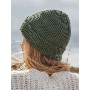 Organic Cotton Waffle <b>Beanie</b> Sustainable Winter Sports Accessories - Product Image 4