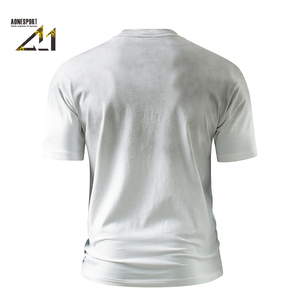 T-shirt en coton tricoté pour homme 250g, col rond, manches courtes, respirant, décontracté, design dégradé, coupe classique, impression de logo personnalisée - Product Image 6