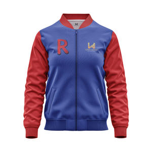 Bombardier en satin universitaire de baseball pour hommes conçu sur mesure High Street brodé col montant fermeture éclair lâche tarif payé vêtements d'hiver - Product Image 4