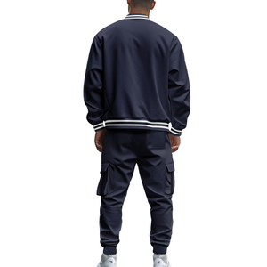 Jogging <b>Suit</b> US Size Custom Logo Casual Streetwear Tracksuit Baseball <b>Jacket</b> Set Men Tracksuit - Product Image 2