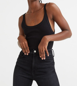 Súper venta de tela de poliéster 100% de alta calidad logotipo personalizado sólido liso Color negro suelto ajuste mujeres Jeans cinturón transpirable - Product Image 6