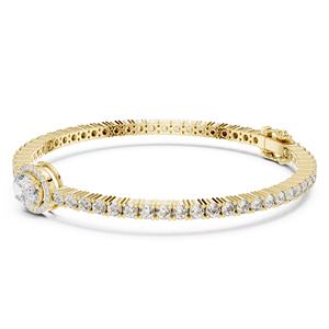 Bracelet tennis en or jaune massif 18 carats certifié VDS IGI avec diamants naturels 16,9 g, cadeau de luxe tendance pour elle - Product Image 3