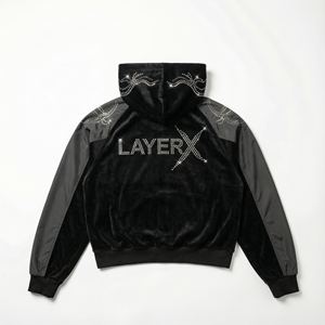 เสื้อฮู้ดดี้ผู้ชายไซส์ใหญ่ ผ้าโพลีเอสเตอร์/คอตตอน ผ้าฟลีซเฟรนช์เทอร์รี่ ปักลายไนลอน ทรงบ็อกซี่ ใส่สบาย ฤดูหนาว ผลิตตามสั่ง - Product Image 2