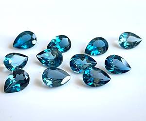 Topaze bleue de Londres naturelle coupe poire 5x7mm à facettes-Topaze bleue de Londres en vrac - Product Image 6