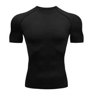 Camiseta de gimnasio de gran tamaño de alta calidad para hombres, camiseta de entrenamiento de compresión de secado rápido con logotipo personalizado, ropa de gimnasio de sublimación transpirable UPF50 - Product Image 6