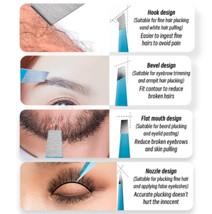 Gran oferta, juego de pinzas para cejas de acero inoxidable azul puntiagudo (1/2/4 uds), herramientas de belleza para maquillaje de cejas, cejas puntiagudas - Product Image 4