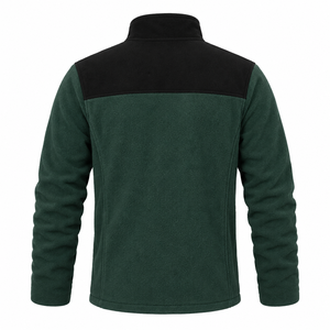 Chaqueta de lana con bloques de color azul marino para hombre, con cuello alto, cremallera completa, a prueba de viento, para invierno y actividades al aire libre. - Product Image 5