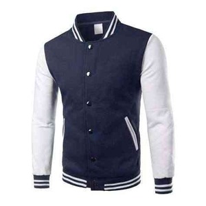 Veste universitaire fine pour homme, collection hiver 2024, style décontracté, design baseball, personnalisable, en laine, col montant, style urbain, vente en gros - Product Image 3