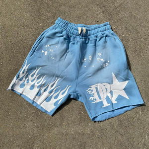 Pantalones cortos para correr de entrenamiento vintage con agua de lavado ácido de diseñador personalizado para hombre, transpirables, 100% de algodón, estilo Hip Hop callejero - Product Image 5