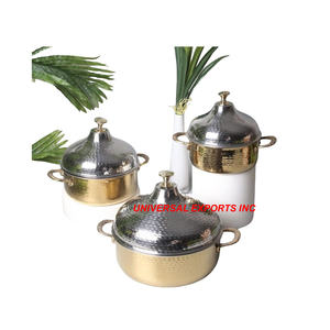 Ensemble de trois casseroles en métal faites à la main de qualité supérieure Chauffe-plats classiques et élégants Hotpots vente en gros pour les restaurants à usage domestique - Product Image 2