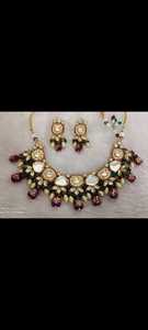 Vente en gros de bijoux de mariée indiens de luxe Ensemble de Kundan Collier de boucles d'oreilles Zircon Perle Dîner de mariage Occasions festives Mariage de femmes - Product Image 4