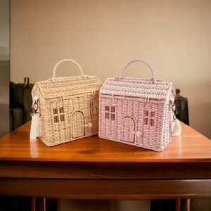 กระเป๋าทรงบ้านหวายสำหรับเด็กกระเป๋าถือชายหาดงานทำมือสวยงามดีไซน์ใหม่ล่าสุด - Product Image 5