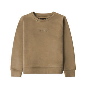 Dear-Lover mujer 290 Gsm Sudadera de cuello redondo de gran tamaño LOGO personalizado pulóver tejido acanalado insignia frontal decoración para invierno - Product Image 2