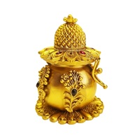 Boîte à Kumkum en laiton incrustée de nacre Tradnary, motif mosaïque gravé, forme personnalisée, sûre, haute qualité, bijoux Sindoor pour femme