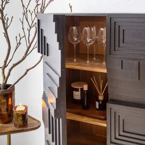 ตู้ข้างสูงทำจากไม้มะม่วงสีดำ Tristan - Product Image 4