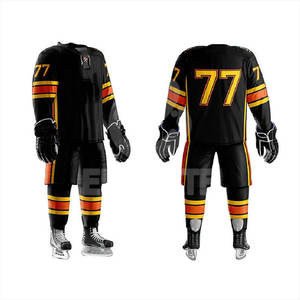 Tenues de hockey sur glace personnalisées de haute qualité avec nom et logo d'équipe, en tissu 100% polyester, antibactérien, séchage rapide et respirant - Product Image 1