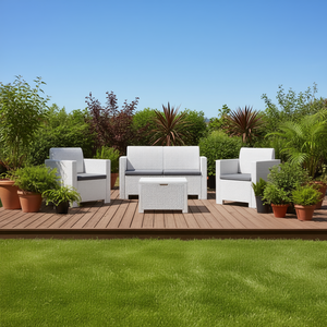 NEBRASKA 2-4 Seater White Outdoor Patio Furniture Set 9067 Made of Durable Polypropylene for Bica NEBRASKA Collection - Product Image 3