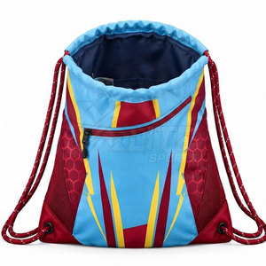 Sac à dos de sport en nylon avec cordon de serrage, sac de football avec graphiques d'équipe personnalisés, capacité de 50 à 70 L pour l'entraînement au football et les activités de plein air - Product Image 2