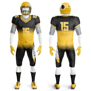 Uniforme de football américain respirant de haute qualité avec logo d'équipe personnalisé pour adultes, 100% polyester, manches courtes, imprimé - Product Image 2