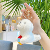 Hot Sea Dog Porte-clés En Peluche Animal Jouets Lion De Mer Porte-clés Kawaii Sac Charmes Peluche Peluche Sealife Seal Poupée Jouets En Peluche