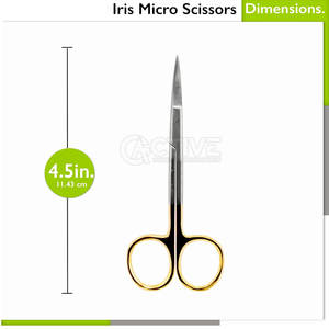 Tijeras Iris de alta calidad, instrumentos quirúrgicos rectos y curvos de acero inoxidable, tijeras Iris de acero inoxidable - Product Image 3