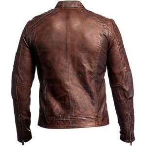 Nouvelle veste en cuir personnalisée pour motards, veste de moto pour homme, trench-coat, col montant, veste de moto pour homme - Product Image 3