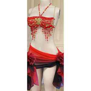 Vente chaude Performance professionnelle porter des Costumes de danse du ventre perlés dos nu de haute qualité - Product Image 5