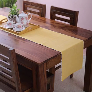 Mantel Individual y corredor de mesa de costilla de algodón 100%, manteles individuales de lino con patrón cuadrado sólido moderno de lujo para el hogar, hoteles, bodas - Product Image 1