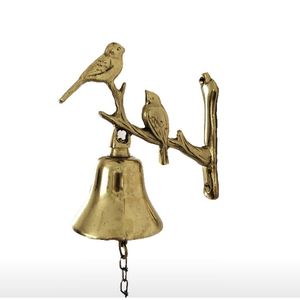 Sonnette de porte élégante en laiton moulé vintage avec finition dorée adaptée aux portes d'entrée en bois à l'extérieur - Product Image 3