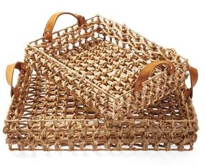 Vente en gros de plateaux à fruits ronds traditionnels en rotin naturel faits à la main de différentes tailles plateaux de service en rotin personnalisés plateaux de décoration intérieure - Product Image 1