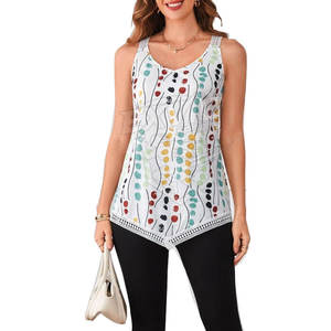 Camisetas sin mangas de diseño casual OEM con técnica de sublimación lavada, de buena calidad, hechas a medida, para mujer, transpirables, para verano. - Product Image 1