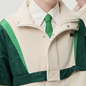 Haute qualité hommes demi fermeture éclair coupe-vent vestes couleur bloqué Cargo poches hiver vent étanche à l'eau vestes vêtements longs - Product Image 2