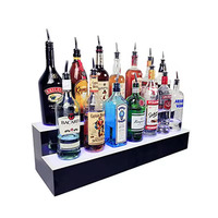 Exhibidor de Alcohol Moderno y Ecológico de Acrílico Transparente, Panel de Madera Contrachapada, Mueble para el Hogar, Exhibidor de Licores y Vinos, 30-39