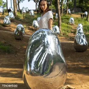 Vincentaa Modern Art Outdoor Lawn Plaza Can Be Customized With Stainless Steel Sculptures With Lights