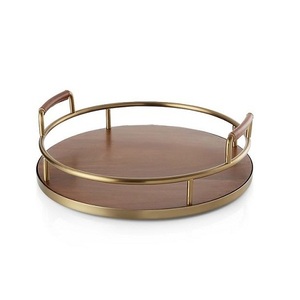 Juego de Dos Bandejas para Servir Alimentos de Diferentes Tamaños, de Madera y Metal, para Servir Chocolates y Aperitivos, para Uso en Hoteles - Product Image 3