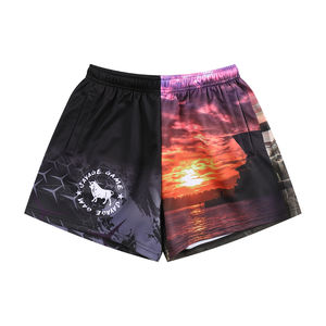 กางเกงขาสั้นฟุตบอลผู้ชายแบบระบายอากาศได้ดี ผลิตจากผ้าโพลีเอสเตอร์พิมพ์ลายแบบซับลิเมชั่น พร้อมกระเป๋า - Product Image 3