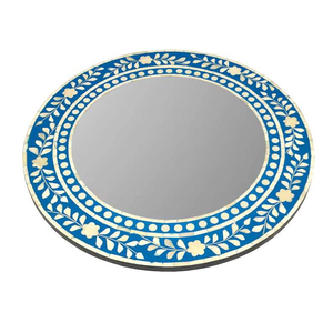 Miroir mural en os incrusté, forme et taille personnalisées |   Miroir artisanal durable de style animalier pour la maison, l'hôtel et les centres de villégiature |   Montage mural - Product Image 1