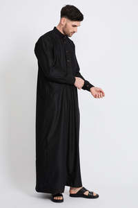 Thobe/Thawb Nuevo 2025 Islámico Thobe Hombres Musulmanes Sueltos Oriente Medio Túnica de manga larga Estilo étnico Túnica suelta - Product Image 2