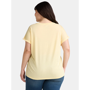 Camiseta de manga corta con cuello redondo de gran tamaño de algodón con diseño de logotipo personalizado OEM 100% estilo informal azul cielo para hombres y mujeres transpirable Plus - Product Image 6