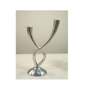 <b>Silver</b> Aluminium Taper Candle Holder for Home Decor - Product Image 1