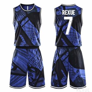 Conjuntos de uniformes de baloncesto Unisex personalizados más vendidos, uniforme de equipo elegante de talla grande transpirable, 100% poliéster, antibacteriano - Product Image 3