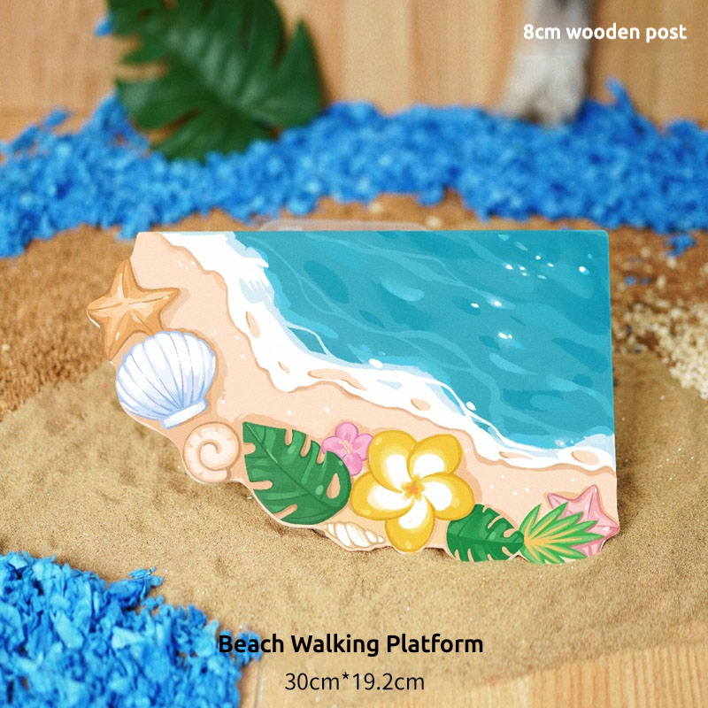 brown / (Beach Walkway Platform (8cm Wooden Poles)