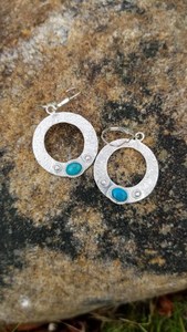 Pendientes de gota de turquesa Kingman genuinos en plata de ley chapada en oro, joyería bohemia de declaración, regalo de boda/Fiesta de moda hecho a mano - Product Image 2