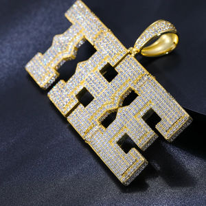 Alta calidad 10kt oro sólido Moissanite VVS diamante joyería letra personalizada colgante Hip Hop colgantes finos para regalo - Product Image 2