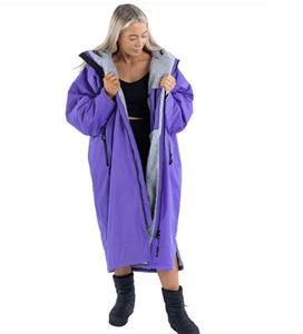 2025-26 Logo personnalisé hiver à manches longues imperméable surf Poncho manteau fermeture éclair coton sec Robe à langer pour plage bain Parka - Product Image 3